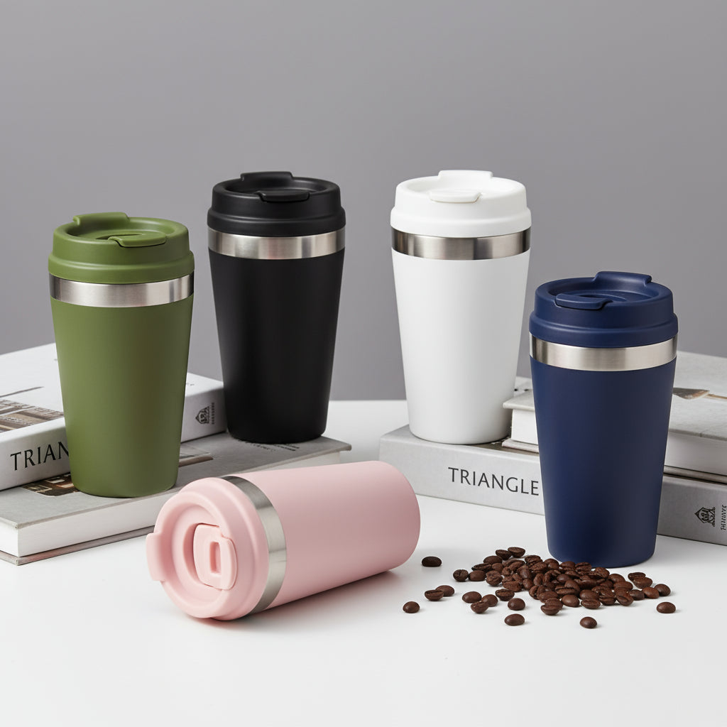 Termo Café Viaje 380ml/510ml - Taza Térmica Acero Inoxidable Antifugas
