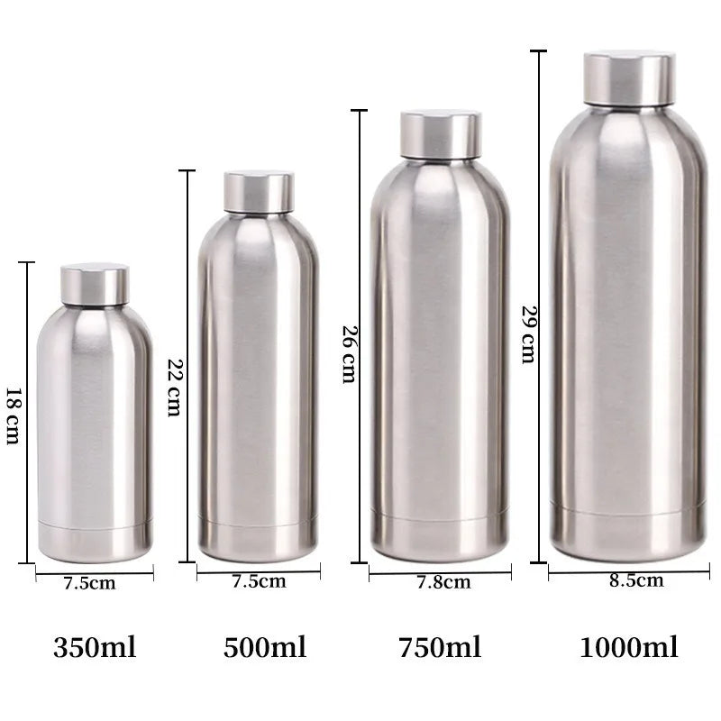 Botella de Agua Térmica Acero Inoxidable 500ml-1000ml - Mantiene Temperatura 24h